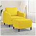 Poltrona con Poggiapiedi Giallo Chiaro 60 cm in Tessuto - Foto miniatura 2