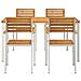 Set da Pranzo da Giardino 5 Pezzi in Legno Massello di Acacia , Tavolo da Pranzo Esterno 150x90x75 cm in Legno Massello di Acacia , Sedie da Giardino Impilabili 4 pz in Legno Massello di Acacia e Acciaio - Foto miniatura 6