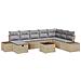 Set di Divani da Giardino a 9 Pezzi con Cuscini Beige in Polyrattan - Foto miniatura 1