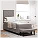 Letto con Box Spring con Materasso e Panchina Taupe 80x200 cm Tessuto - Foto miniatura 2