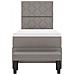 Letto con Box Spring con Materasso e Panchina Taupe 80x200 cm Tessuto - Foto miniatura 9