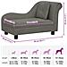 Divano per Cani con Cuscino Grigio Scuro 83x44x44 cm in Peluche - Foto miniatura 9
