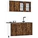 Set Mobili da Cucina 4 pz Kalmar Rovere Fumo Legno Multistrato - Foto miniatura 2