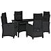 Set da Pranzo per Giardino 5 pcs Nero polyrattan - Foto miniatura 1