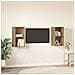 Mobile TV da Parete 2 pcs Quercia Artigianale 37 x 37 x 72 cm - Foto miniatura 4