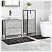 Tappeto da bagno 2 pcs Grigio scuro 50 x 50 cm Polipropilene - Foto miniatura 3