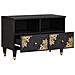 Mobile TV Nero 70 x 33 x 46 cm Legno di mango massello - Foto miniatura 2