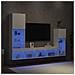 Mobili TV a Muro con LED 4pz Bianchi in Legno Multistrato - Foto miniatura 2