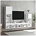 Mobili TV a Muro con LED 4pz Bianchi in Legno Multistrato - Foto miniatura 4