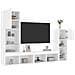 Mobili TV a Muro con LED 4pz Bianchi in Legno Multistrato - Foto miniatura 5