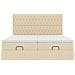 Struttura Letto Pouf con Materassi Crema 160x200 cm in Tessuto - Foto miniatura 8