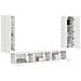 Set mobile TV 4 pcs Bianco Lucido Legno multistrato - Foto miniatura 3