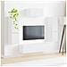 Set mobile TV 4 pcs Bianco Lucido Legno multistrato - Foto miniatura 4