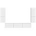 Set mobile TV 4 pcs Bianco Lucido Legno multistrato - Foto miniatura 8