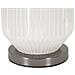 Lampada Da Tavolo Brighty In Vetro Bianco E Grigio Con Paralume In Tessuto — Ø 37,5 Cm - Foto miniatura 3