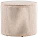 Pouf Taupo In Velluto A Coste Beige Ø40×35 Cm - Foto miniatura 2