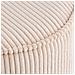 Pouf Taupo In Velluto A Coste Beige Ø40×35 Cm - Foto miniatura 3
