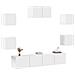 Set di Mobili Porta TV 7 pz Bianco in Legno Multistrato - Foto miniatura 4