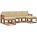 Set di divani da esterno con cuscino 6 pcs Naturale e Beige - Foto miniatura 1