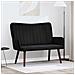 Sofa a Due Posti Nero 115 x 61 x 87 cm Velluto - Foto miniatura 2