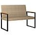 Panchina da esterno Beige e Bianco Crema 107 x 61 x 80 cm - Foto miniatura 4