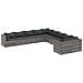 Set Divano da Giardino 10 pz con Cuscini Grigio in Polyrattan - Foto miniatura 1