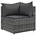Set Divano da Giardino 10 pz con Cuscini Grigio in Polyrattan - Foto miniatura 3