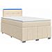 Letto box spring con materasso Crema 120 x 190 cm Tessuto - Foto miniatura 1