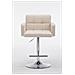 Sgabello Bar Design Los Angeles In Stoffa I Sedia Sgabello Trapuntata Imbottita I Sgabello Girevole Con Braccioli Alt. Regolabile 64-84 CM Crema - Foto miniatura 2