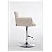 Sgabello Bar Design Los Angeles In Stoffa I Sedia Sgabello Trapuntata Imbottita I Sgabello Girevole Con Braccioli Alt. Regolabile 64-84 CM Crema - Foto miniatura 3