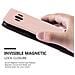 Custodia Compatibile Con Samsung Galaxy J7 2016 In Oro Rosato Nero - Coperchio Protettiva Con Chiusura Magnetica, Funzione Stand E Tasca Per Le Carte - Foto miniatura 8