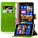 Custodia Compatibile Con Nokia Lumia 925 In Verde Erbe - Coperchio Protettiva Con Chiusura Magnetica, Funzione Stand E Tasca Per Le Carte - Foto miniatura 1