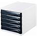 H6129498 - Schubladenbox Economia, 5 Ventilatore, Scrivibile, Bianco / nero - Foto miniatura 1