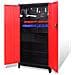 Armadio Portautensili Con Cassetti 90x40x180 Cm Rosso E Nero - Foto miniatura 1
