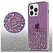 Custodia Compatibile Con Apple Iphone 13 Pro In Viola Con Glitter - Coperchio Protettivo In Silicone Tpu Flessibile Con Glitter Scintillanti - Foto miniatura 5