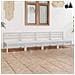 Set Divani Da Giardino 4 Pz Bianco In Legno Massello Di Pino - Foto miniatura 1