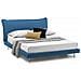 Letto Matrimoniale Anika, Letto Fisso Con Rivestimento E Testata In Tessuto, 100% Made In Italy, Apertura Frontale, Adatto Per Materasso Cm 160x190, Blu - Foto miniatura 2