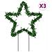 Decorazioni Luminose Natalizie Picchetti 3pz Stella 50led 29cm - Foto miniatura 1
