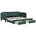 Divano Letto Estraibile Cassetti Verde Scuro 100x200cm Velluto - Foto miniatura 1