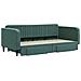 Divano Letto Estraibile Cassetti Verde Scuro 100x200cm Velluto - Foto miniatura 2