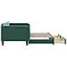 Divano Letto Estraibile Cassetti Verde Scuro 100x200cm Velluto - Foto miniatura 3