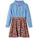 Abito Da Bambina A Maniche Lunghe Blu Marino E Blu Denim 92 - Foto miniatura 1