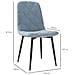 Set 4 Sedie Per Cucina Imbottite, In Tessuto Effetto Velluto E Acciaio, 45x54x87 Cm, Azzurro - Foto miniatura 3