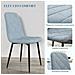 Set 4 Sedie Per Cucina Imbottite, In Tessuto Effetto Velluto E Acciaio, 45x54x87 Cm, Azzurro - Foto miniatura 4