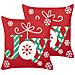 Set Di 2 Cuscini Gingerbread Cotone 45 X 45 Cm Rosso Modello Natalizio - Foto miniatura 2