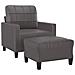 Poltrona con Poggiapiedi Grigio 60 cm in Similpelle - Foto miniatura 3