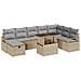 Set di divani da giardino a 9 pezzi con cuscini beige in polyrattan,  Divano da giardino per 2 persone con cuscini beige in polyrattan - Foto miniatura 1