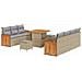 Set Divano da Giardino 10 Pezzi con Cuscini Rattan Sintetico Beige Acacia, Set da Pranzo da Giardino 3 Pezzi con Cuscini Rattan Sintetico Beige Acacia - Foto miniatura 1