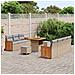 Set Divano da Giardino 10 Pezzi con Cuscini Rattan Sintetico Beige Acacia, Set da Pranzo da Giardino 3 Pezzi con Cuscini Rattan Sintetico Beige Acacia - Foto miniatura 3
