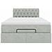 Pouf Letto con Materasso Grigio Chiaro 120x190 cm in Velluto - Foto miniatura 7